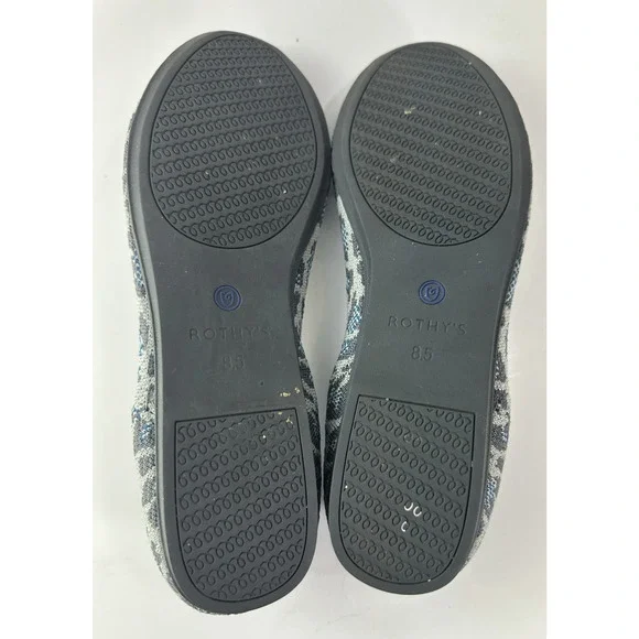 Rothy's Round Toe The Flat Ballet Slip On Knit Shoes Leopard Animal Print Sz 8.5 - Picture 10 of 13